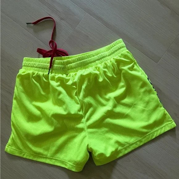 Kill Crew Neon Yellow Flame Athletic Shorts - Picture 3 of 4